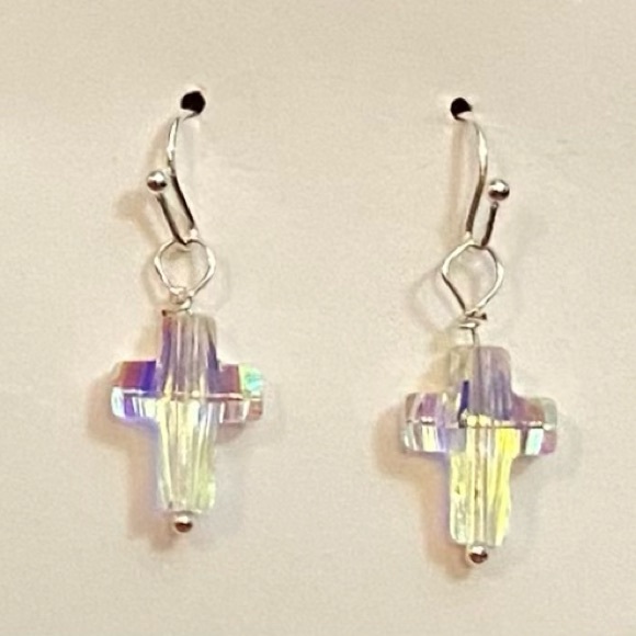 NEW Celestial Crystal Cross earrings NEW - Picture 4 of 4